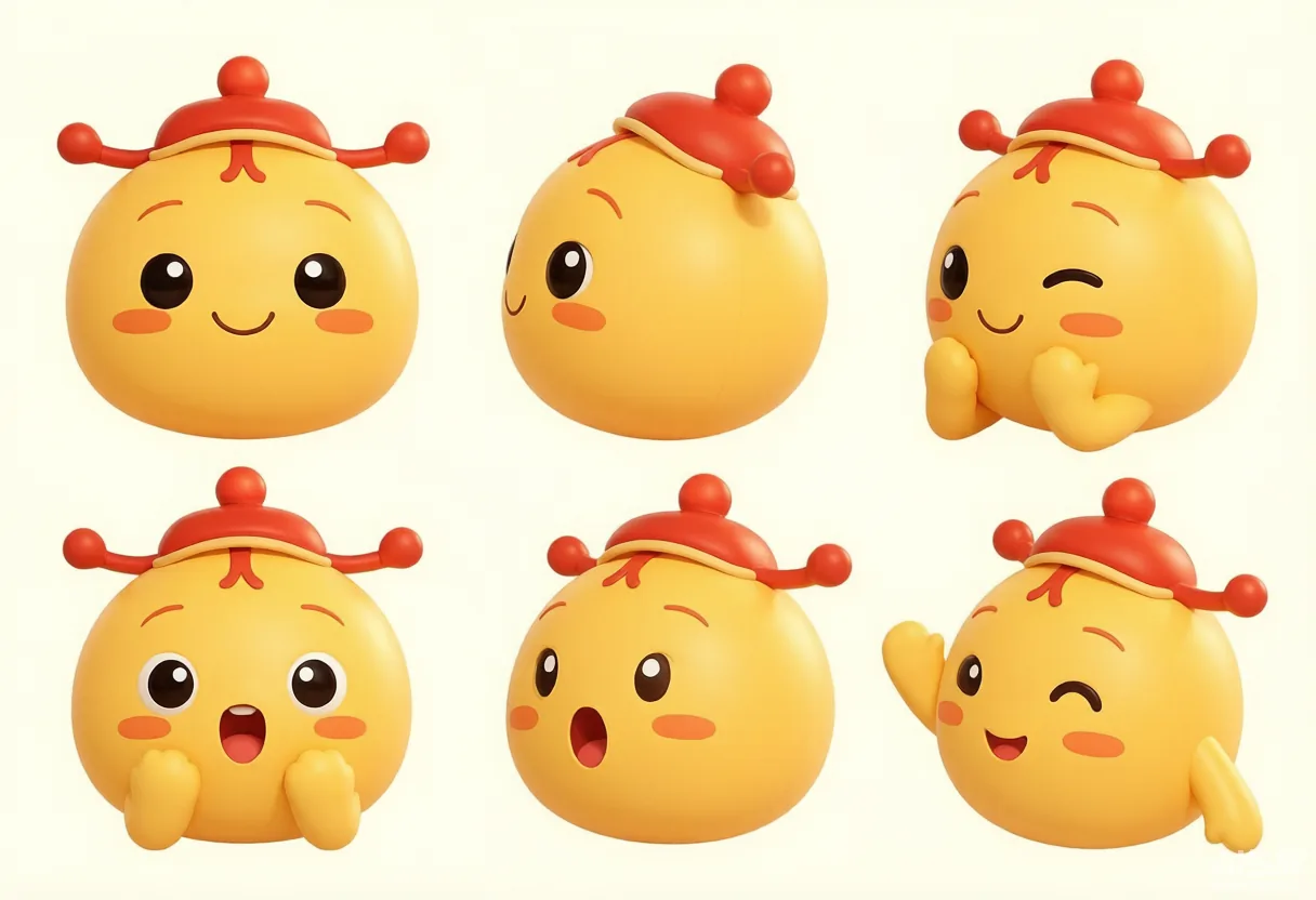 Yueji AI mascot sheet
